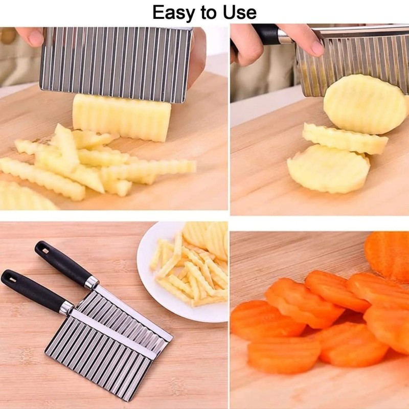 Stainless Steel Crinkle Cutter Knife for Salad and Vegetables