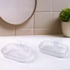 Self Adhesive Transparent Wall Mounted Soap Dish Holder (2 Pc)