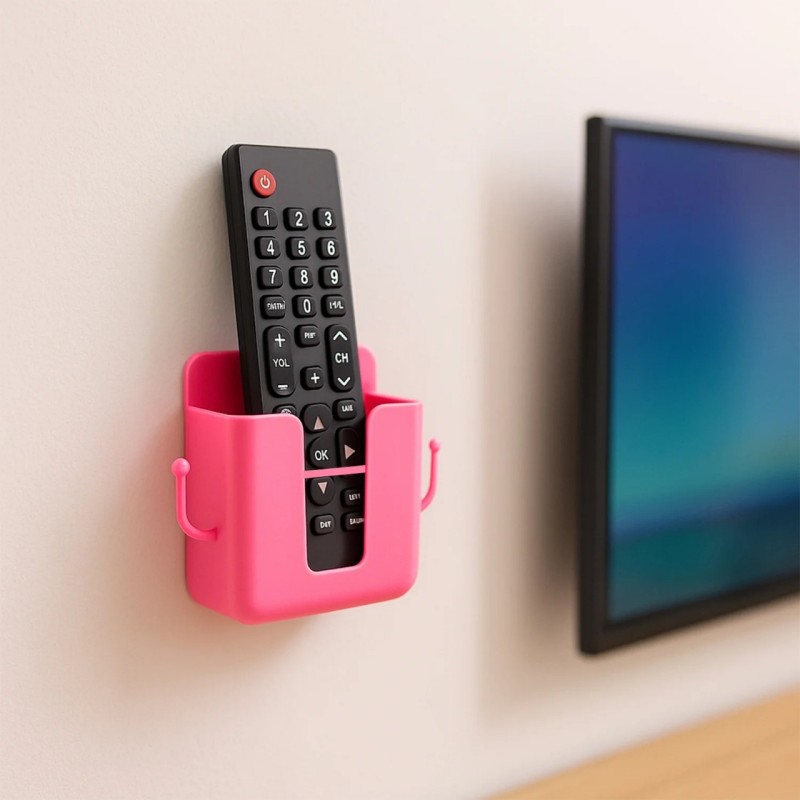 Wall Mounted Storage Box / Remote Storage Organizer Case with 2 Side Hanging Hooks