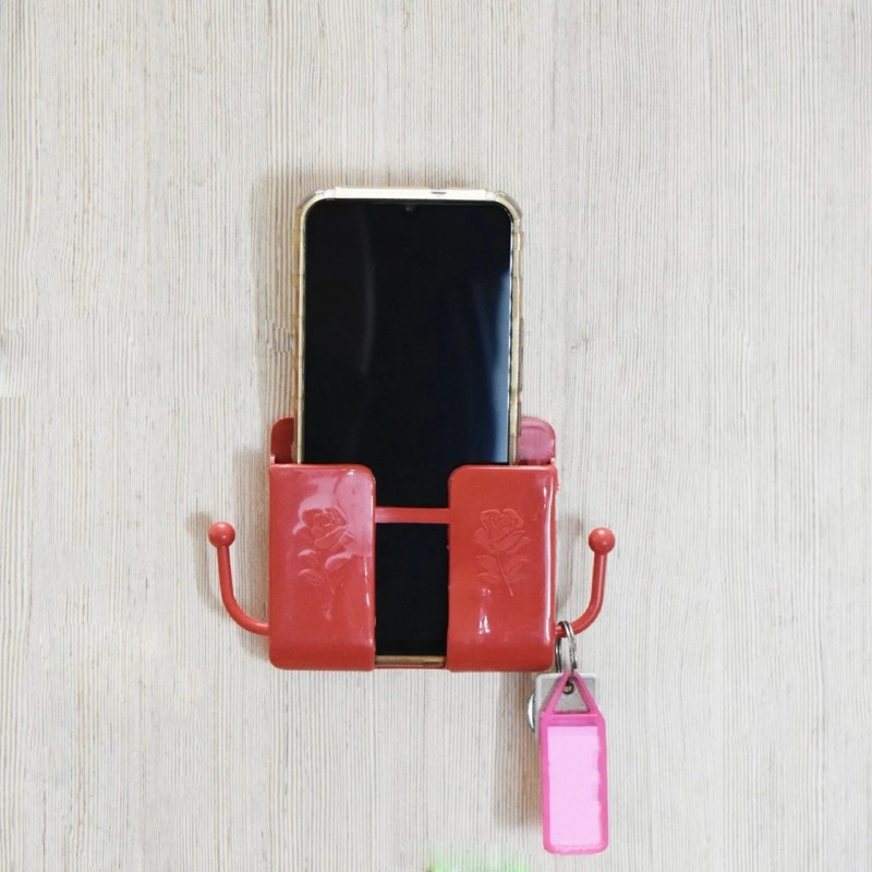 Wall Mounted Storage Box / Remote Storage Organizer Case with 2 Side Hanging Hooks