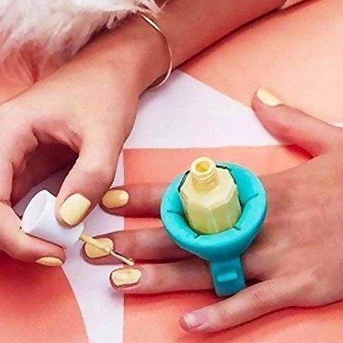 Nail Polish Holder Ring with Nail Polish Holder Stand, Fingernail Painting Tools, Manicure and Pedicure Accessories