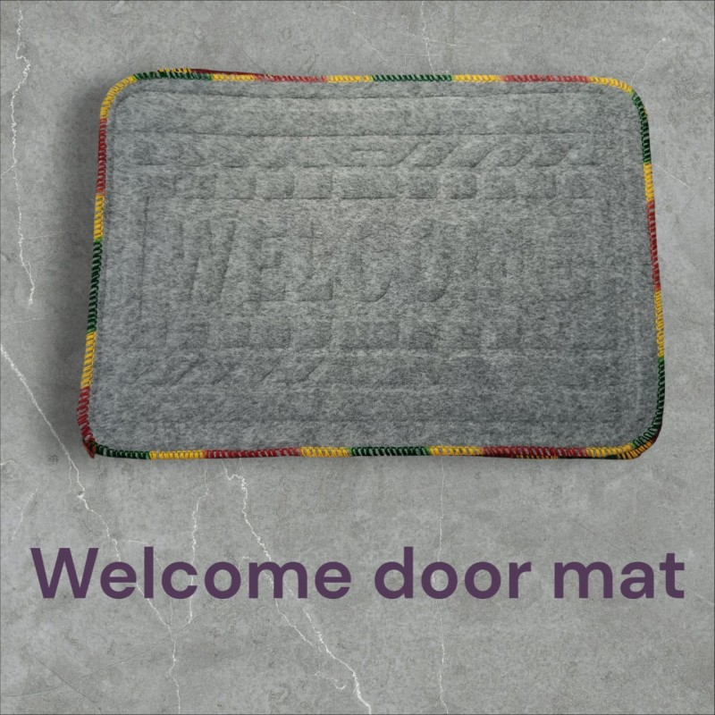 Mart Door Mat Welcomes You Super Door Mat for Home & Office (Size- 15inch  22inch) Grey