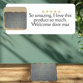 Mart Door Mat Welcomes You Super Door Mat for Home & Office (Size- 15inch  22inch) Grey