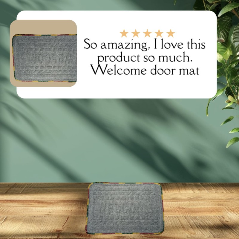 Mart Door Mat Welcomes You Super Door Mat for Home & Office (Size- 15inch  22inch) Grey