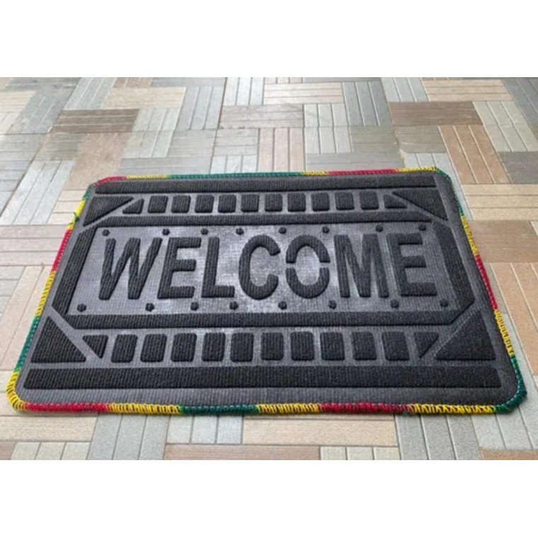 Mart Door Mat Welcomes You Super Door Mat for Home & Office (Size- 15inch  22inch) Grey