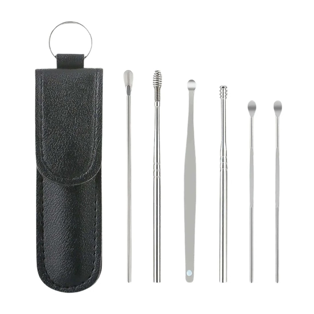 6-in-1 Ear Wax Cleaner- Resuable Ear Cleaning Tools Leather Pouch