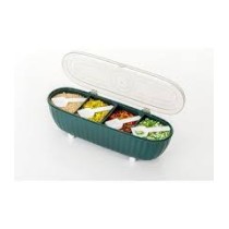 Multipurpose Dry Food Storage Box with 3 Compartments & Spoons – Cereal, Pulses, Spices Organizer