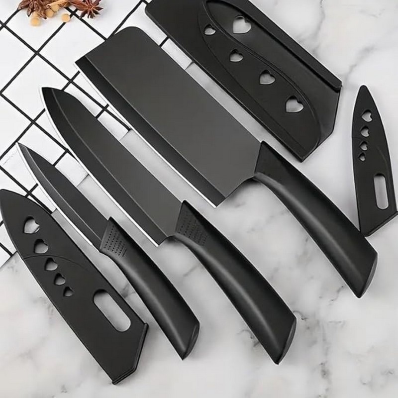 Premium 3-Piece Stainless Steel Kitchen Knife Set with Protective Covers – Multipurpose Chef, Utility & Paring Knives