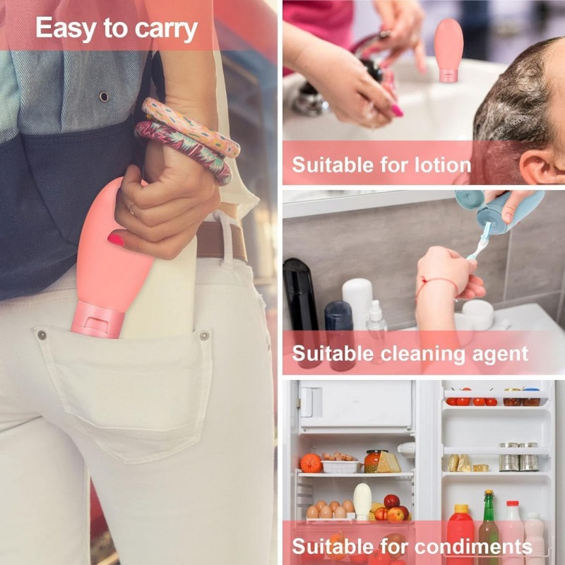 3-Pack Silicone Travel Bottles Set - Leakproof & Refillable Toiletries Containers for Carry-On (3 Pcs) 3-Pack Silicone Travel Bottles Set - Leakproof & Refillable Toiletries Containers for Carry-On (3 Pcs)