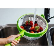 Rotating Salad Spinner and Colander – 2-in-1 Vegetable Washer with Handle Grip salad spinner with handle