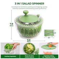 Rotating Salad Spinner and Colander – 2-in-1 Vegetable Washer with Handle Grip salad spinner with handle
