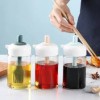 Believers Group Glass Oil Dispenser with Silicone Brush | Leak-Proof Kitchen Oil Bottle