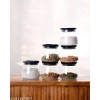 6-Piece Transparent Storage Jar Set with Black Lids – Airtight, Stackable and Stylish