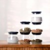 6-Piece Transparent Storage Jar Set with Black Lids – Airtight, Stackable and Stylish