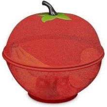 Fruit Basket with Mesh Cover – Kitchen & Dining Table Fruit Storage Bowl with Insect Protection