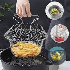 Stainless Steel Foldable Steamer Basket – Multi-Functional Kitchen Cooking & Strainer Tool