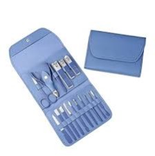 16-Piece Manicure & Pedicure Grooming Kit – Starry Blue Nail Care Set with Case