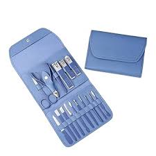 16-Piece Manicure & Pedicure Grooming Kit – Starry Blue Nail Care Set with Case