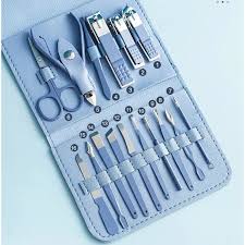 16-Piece Manicure & Pedicure Grooming Kit – Starry Blue Nail Care Set with Case