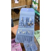 16-Piece Manicure & Pedicure Grooming Kit – Starry Blue Nail Care Set with Case