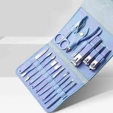 16-Piece Manicure & Pedicure Grooming Kit – Starry Blue Nail Care Set with Case