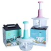 Manual Vegetable Chopper & Food Processor – Hand Push Onion, Fruit & Vegetable Cutter with Stainless Steel Blades