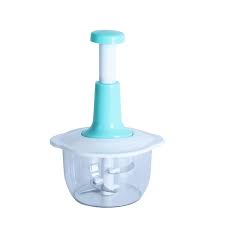 Manual Vegetable Chopper & Food Processor – Hand Push Onion, Fruit & Vegetable Cutter with Stainless Steel Blades