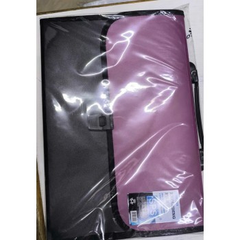 A4 Expanding File Folder with Handle & Lock – Multi-Pocket Document Organizer (Black & Purple)