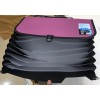 A4 Expanding File Folder with Handle & Lock – Multi-Pocket Document Organizer (Black & Purple)