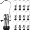 Stainless Steel Hanging Clip Hook – Multipurpose Strong Grip Hanger with Rubber Tips for Clothes, Towels & Accessories
