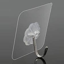 Adhesive Wall Hook – Transparent Heavy Duty Hook for Home, Kitchen & Bathroom