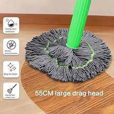 360° Spin Floor Cleaning Mop with Microfiber Refill & Stainless Steel Rod – Easy Home & Office Cleaning