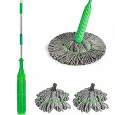 360° Spin Floor Cleaning Mop with Microfiber Refill & Stainless Steel Rod – Easy Home & Office Cleaning