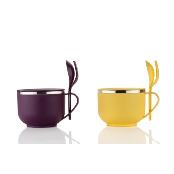 Premium Maggie & Soup Bowl with Handle and Lid | Microwave Safe | Multi-Purpose Kitchen Bowl