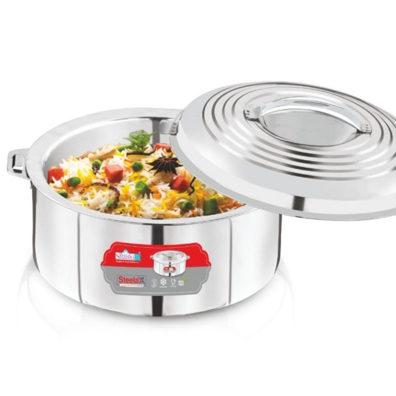 Shanti One Steelax Stainless Steel Casserole | Hot Pot Food Warmer with Lid