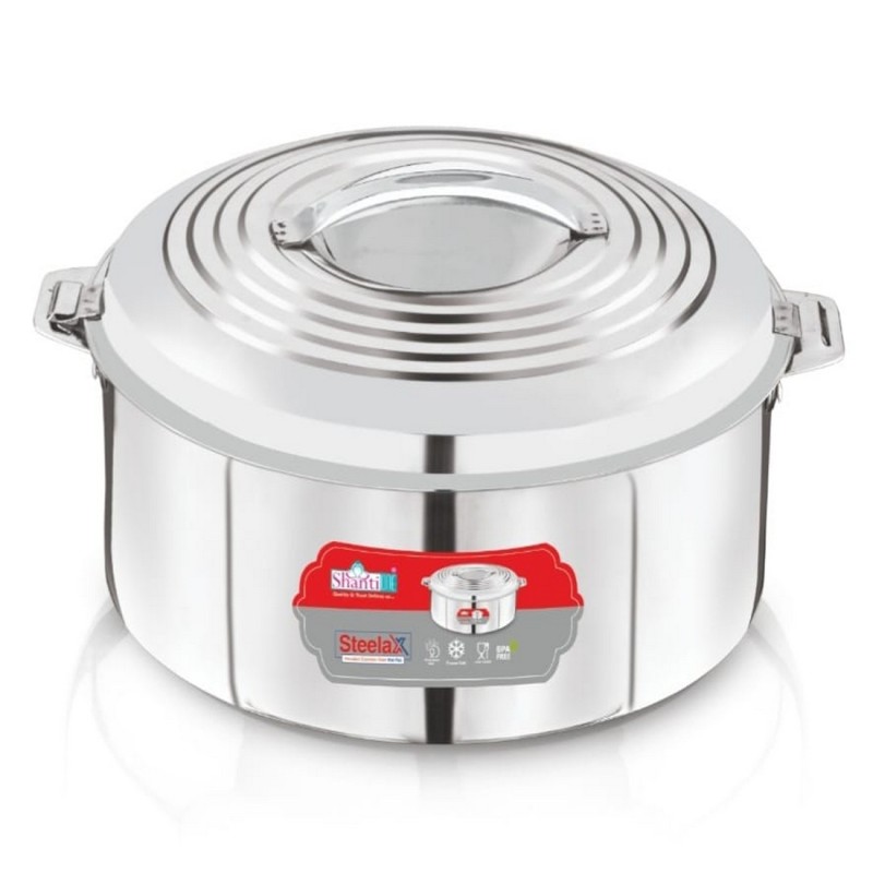 Shanti One Steelax Stainless Steel Casserole | Hot Pot Food Warmer with Lid
