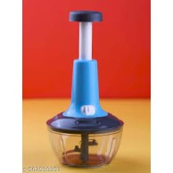 Real Push Chopper 2-in-1 | Manual Vegetable & Fruit Chopper with 3 Extra Sharp Blades | Easy Kitchen Partner for Fast Cutting & Dicing