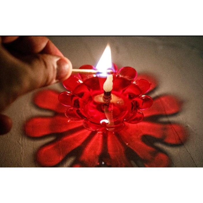 Set of Colourful Decorative Diyas for Festivals, Puja & Home Décor