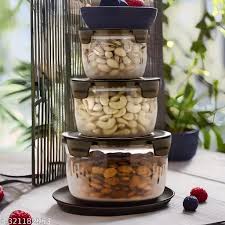 Airtight Food Storage Container Set – 3 Pcs Plastic Kitchen Storage Box (600ml, 1200ml, 1800ml)