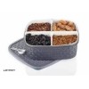 Multipurpose Dry Fruit Storage Box with 4 Compartments – Plastic Kitchen Organizer for Snacks, Spices & Pickles
