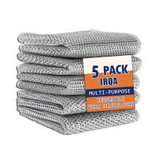 Volturi 10 Pack Reusable Dish Wire Cloths – Dual Layer Mesh Design Scrubber for Kitchen Cleaning