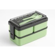Double Layer Plastic Lunch Box with Spoon & Lock Lid – Leak-Proof Food Storage Tiffin