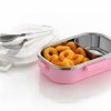 Stainless Steel Lunch Box with Plastic Outer & 2 Compartments – Leak-Proof, Durable & Portable Tiffin for Kids, Office & School