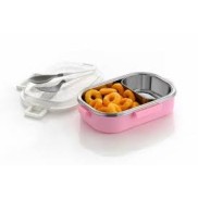 Stainless Steel Lunch Box with Plastic Outer & 2 Compartments – Leak-Proof, Durable & Portable Tiffin for Kids, Office & School