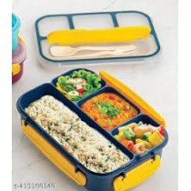 Leak-Proof 3-Compartment Lunch Box with Water Bottle & Spoon – Portable Food Storage Container