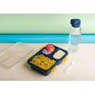 Leak-Proof 3-Compartment Lunch Box with Water Bottle & Spoon – Portable Food Storage Container