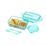 Airtight Glass Lunch Box with Leak-Proof Lid & Spoon – 2 Compartment Tiffin Box for Office, School & Travel