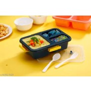 Leak-Proof 3-Compartment Lunch Box with Water Bottle & Spoon – Portable Food Storage Container