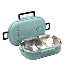 Stainless Steel Lunch Box with 3 Compartments & Transparent Lid – Leak-Proof, Durable & Lightweight Tiffin for Office, School & Travel