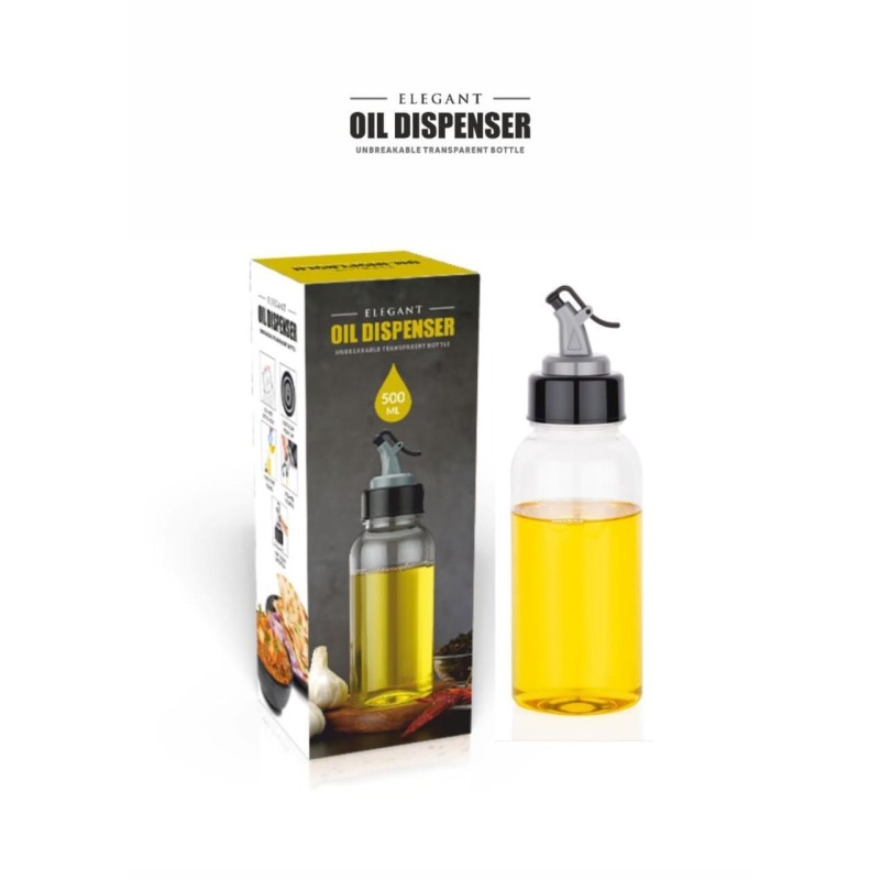 Premium Oil Dispenser Bottle for Kitchen | Glass Vinegar & Oil Pouring Bottle with Leak-Proof Spout ( 500ml) 